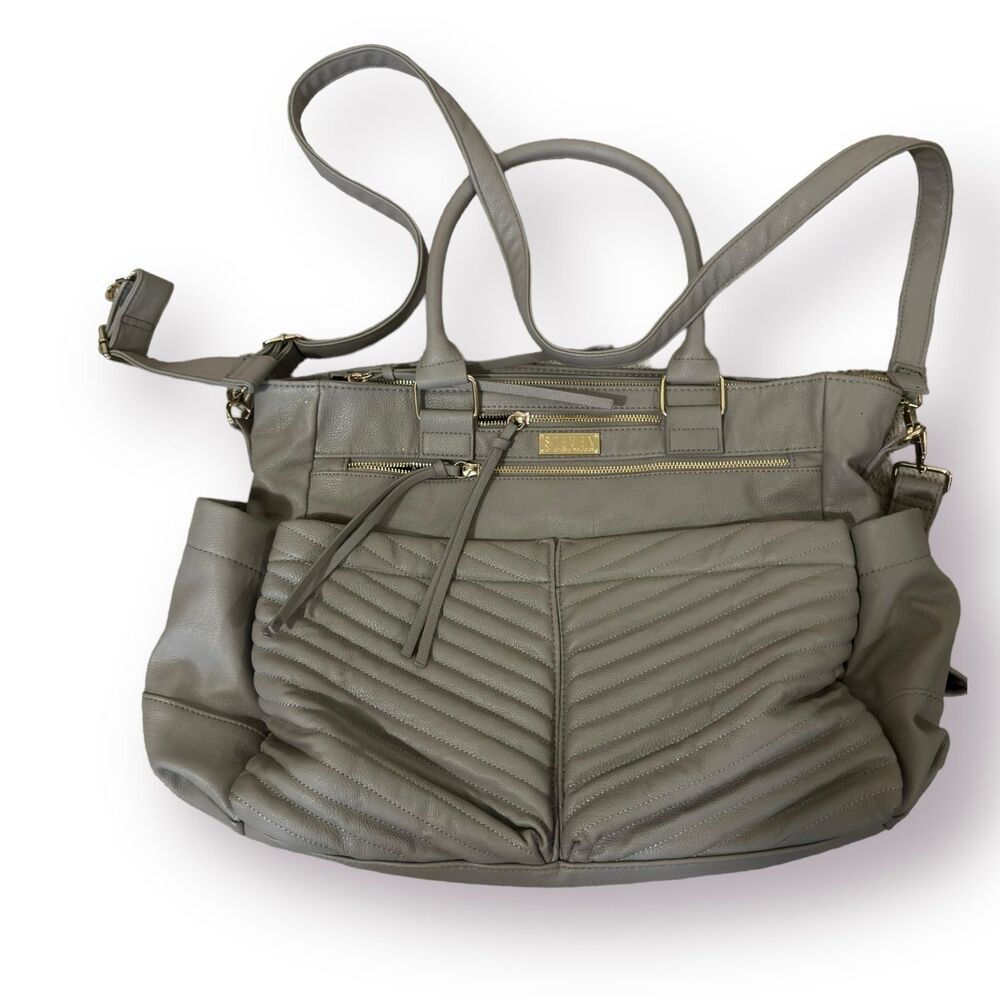Steven Madden Grey Diaper Bag with drink‎ holder